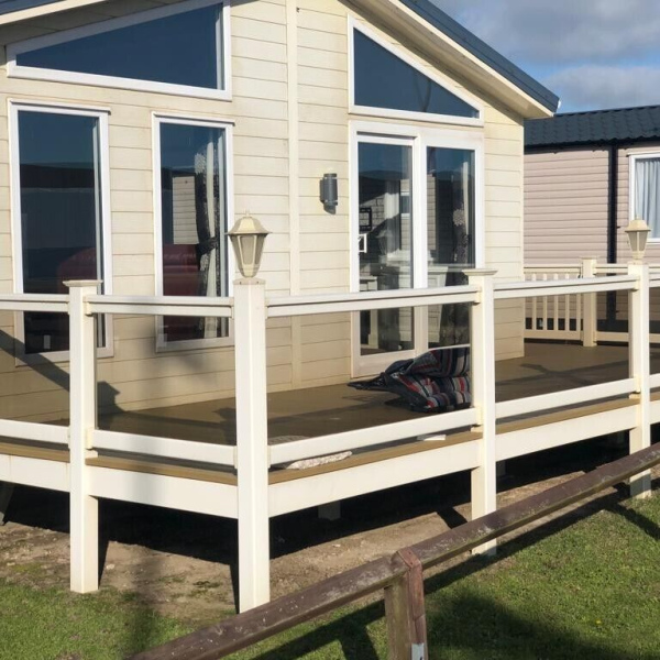 UPVC Front & Side Decking - With Glass Panels  