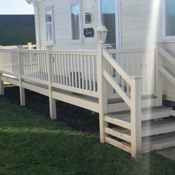 UPVC Front & Side Decking - With Glass Panels  