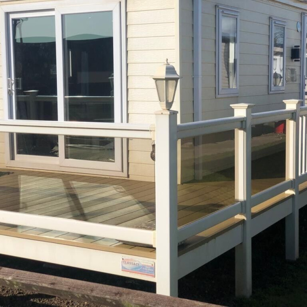 UPVC Front & Side Decking - With Glass Panels  